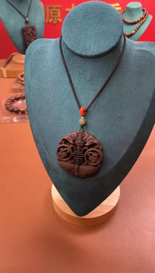【闪购商品】沉香木手串Y沉水芽庄白棋手雕福寿牌