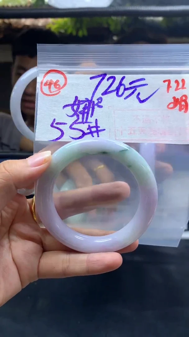定制翡翠未镶嵌娜手镯55圈毛货需精细抛光46#