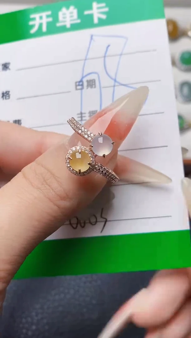 银S925镶嵌戒指翡翠0063