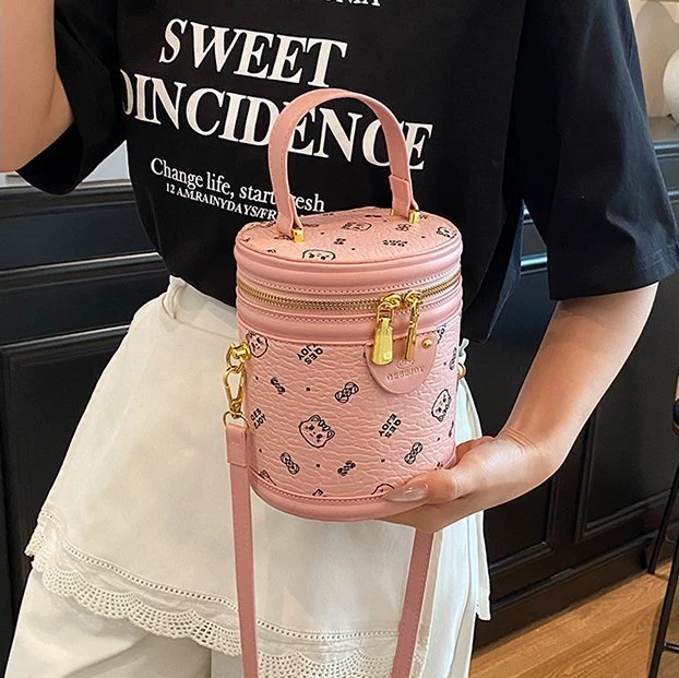 轻奢高端迷你水桶圆柱女新时尚洋气百搭单肩斜跨手提包【8903-V1】