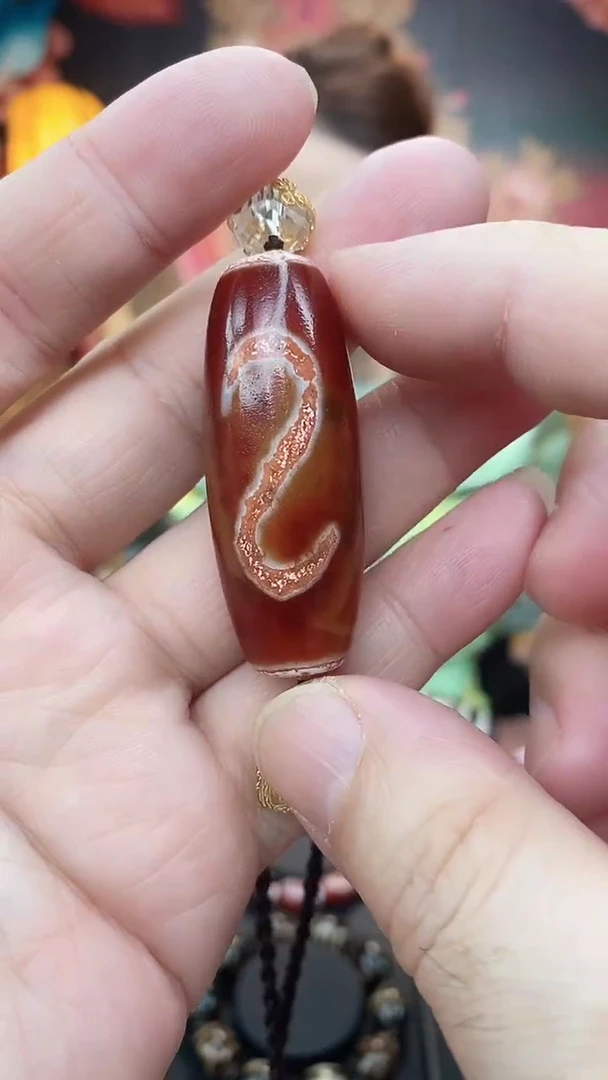 【闪购商品】玛瑙/玉髓吊坠未镶嵌玛瑙金钱钩吊坠