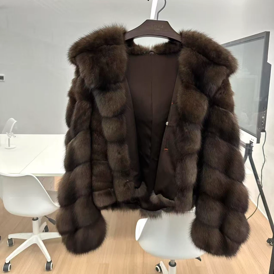 ZD05 LDTJ高定俄罗斯进口紫貂4号色XXL皮号女