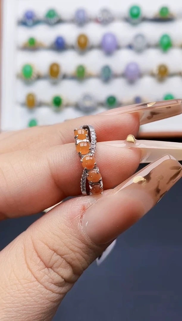 银S925镶嵌戒指翡翠0321