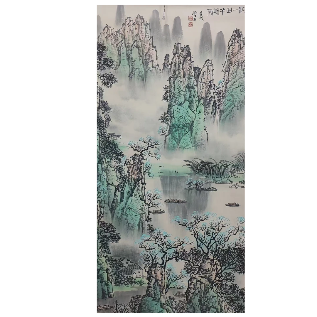 白   山水立轴68*138约8.4平尺