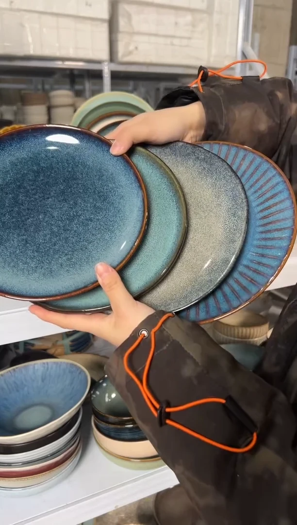 陶瓷外贸尾货瑕疵满20包邮X4 小盘8英寸