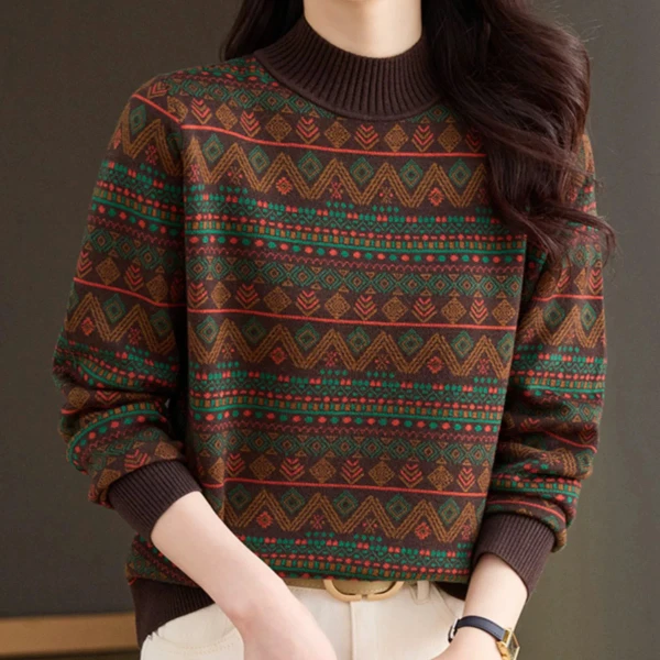 【加厚柔软抗起球】新款洋气百搭洋气针织打底衫宽松休闲毛衣女装