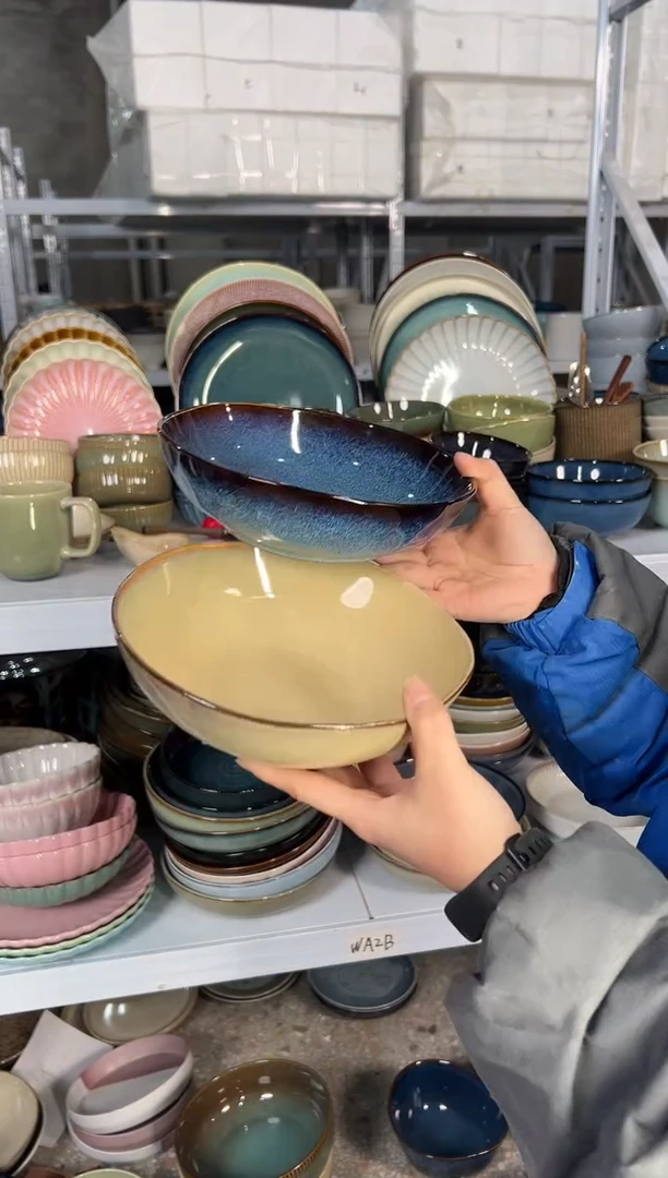 陶瓷外贸尾货瑕疵满20包邮X2 菜碗