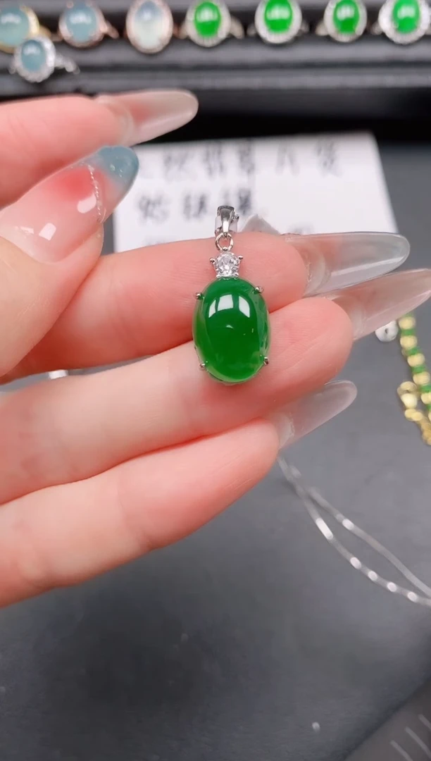 翡翠戒指银S925镶嵌11111