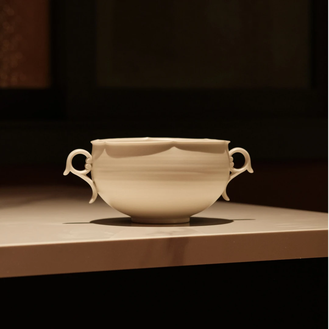 【半斋餐具新品】圆梦餐具 YM2400054 双耳花口汤锅 口径15.5*11cm