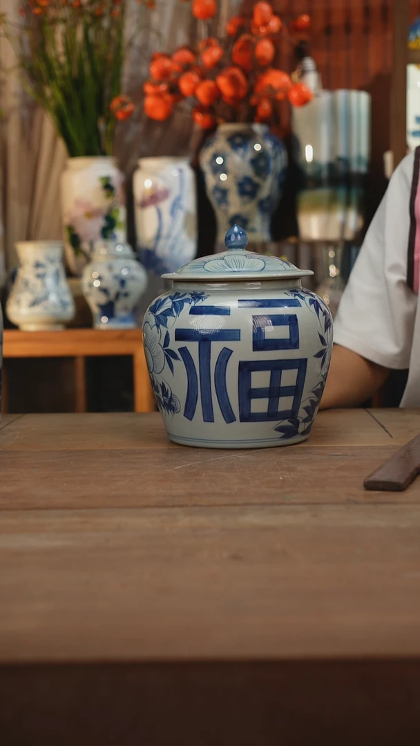 瓶景德镇设计师釉下手绘陶瓷花瓶