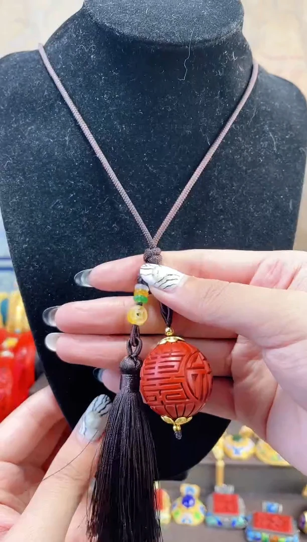 【闪购商品】非遗雕漆3.0单珠毛衣链福寿