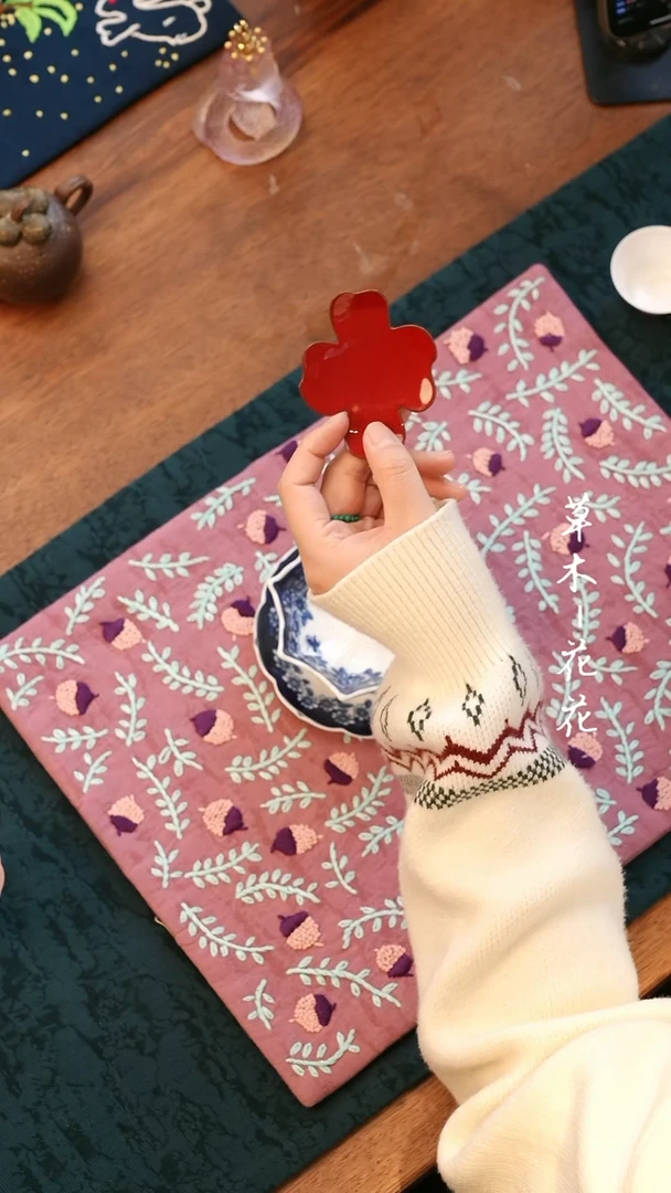 【闪购商品】朱红色杯垫 2个