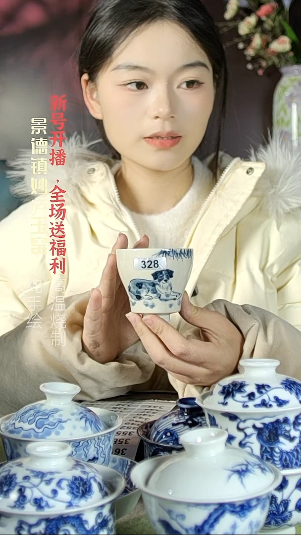 盘陶妙庐玉窑草木灰手握杯328微瑕