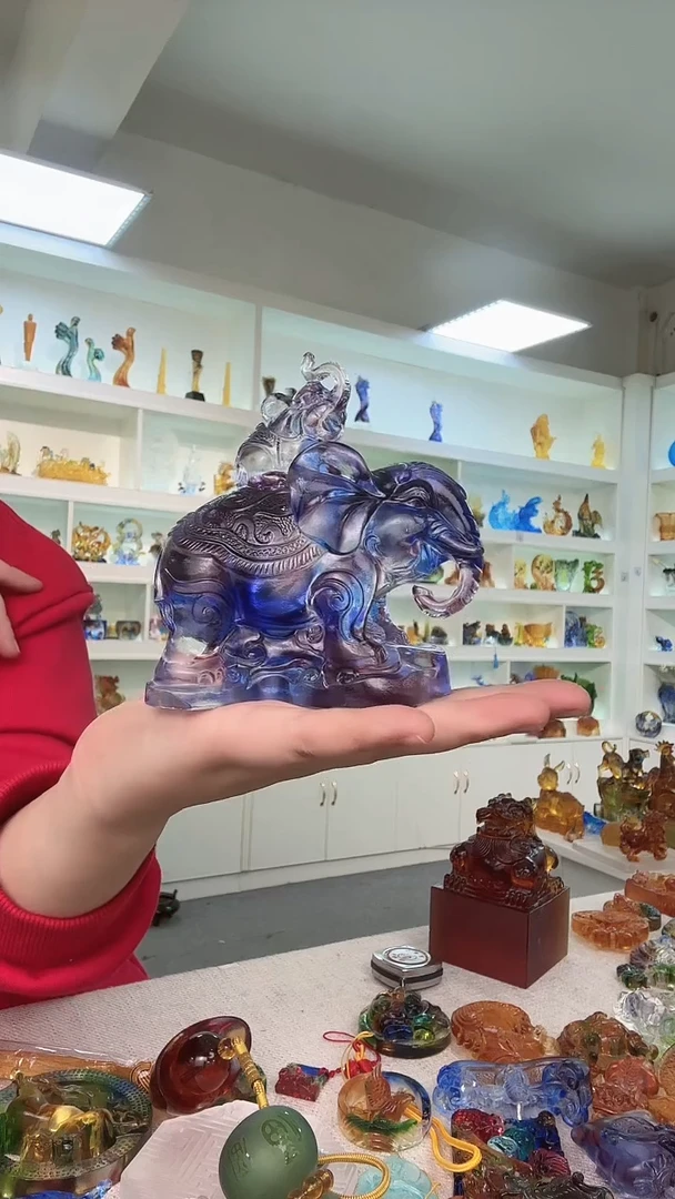 手工艺品琉璃大象