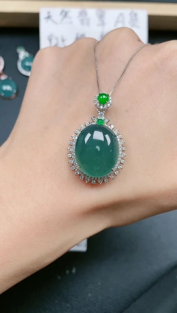 翡翠戒指银S925镶嵌111111