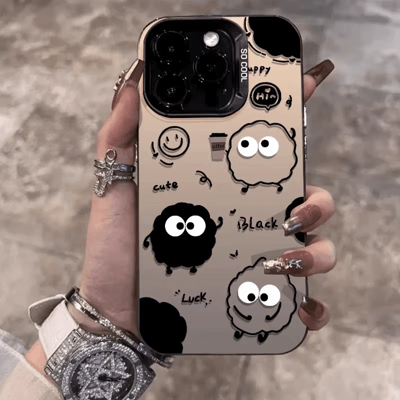可爱小煤球适用苹果华为oppo小米vivo红米oppo一加荣耀手机防摔套