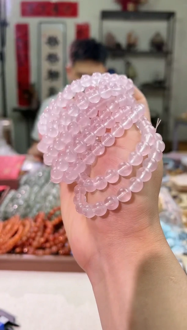 芙蓉石手链未镶嵌8mm+粉水晶手串（多样性发一）