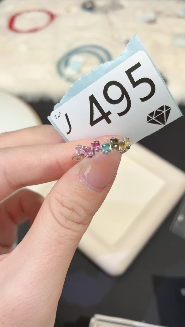 银S925镶嵌戒指碧玺多样性发一J495