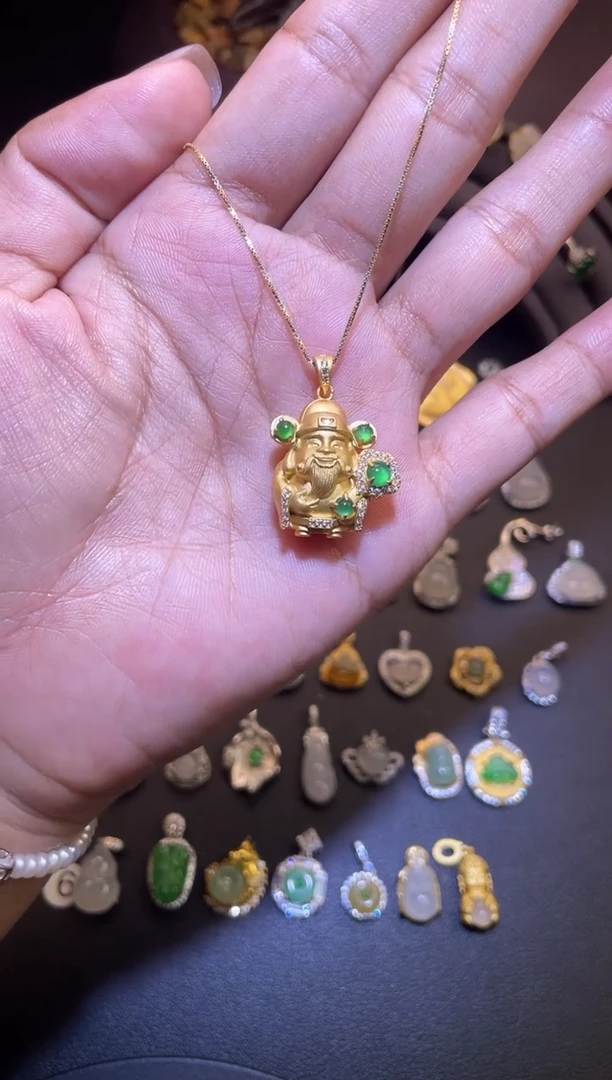 吊坠(不含链)银S925镶嵌翡翠1
