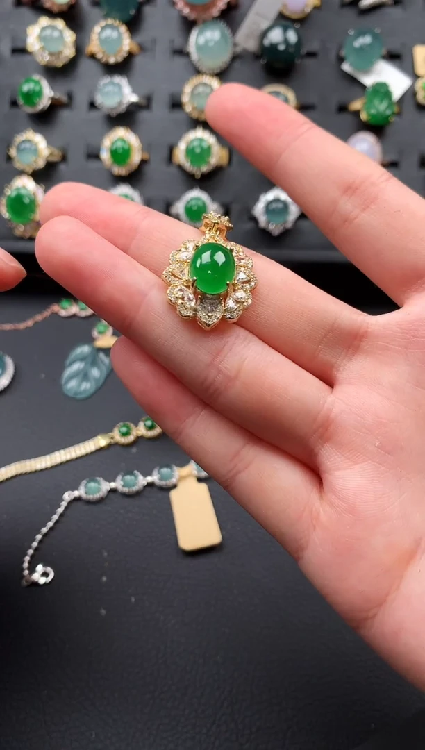 【闪购商品】翡翠戒指银S925镶嵌54754