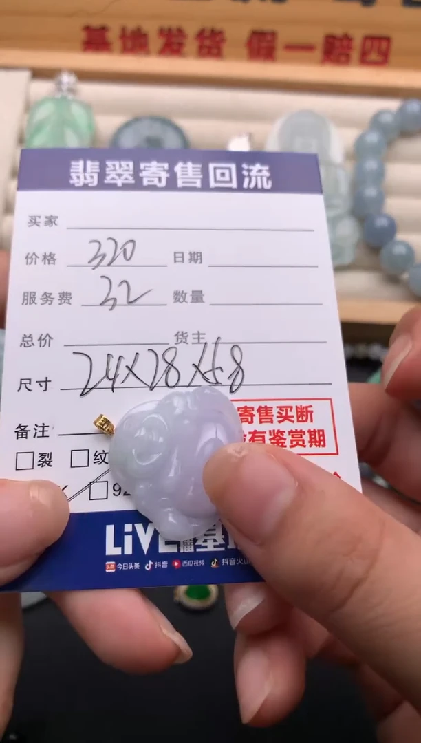 翡翠18K金镶嵌颈饰10136947