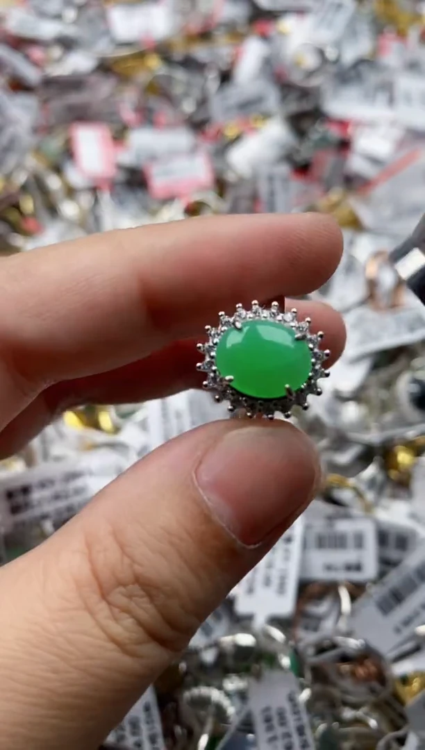 【闪购商品】翡翠戒指银S925镶嵌111111---8