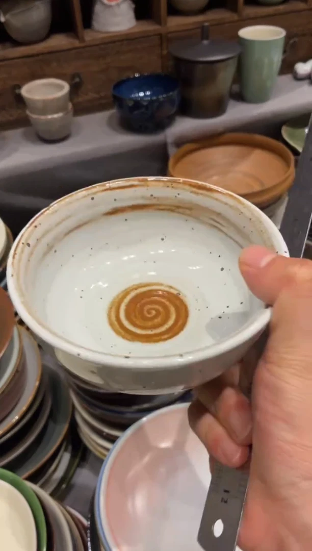 瓷片祝*95白麻点小碗1个