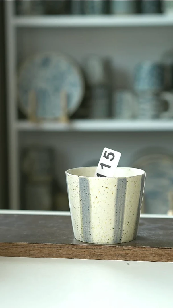 粗陶115微瑕香草猪口杯@4-2@