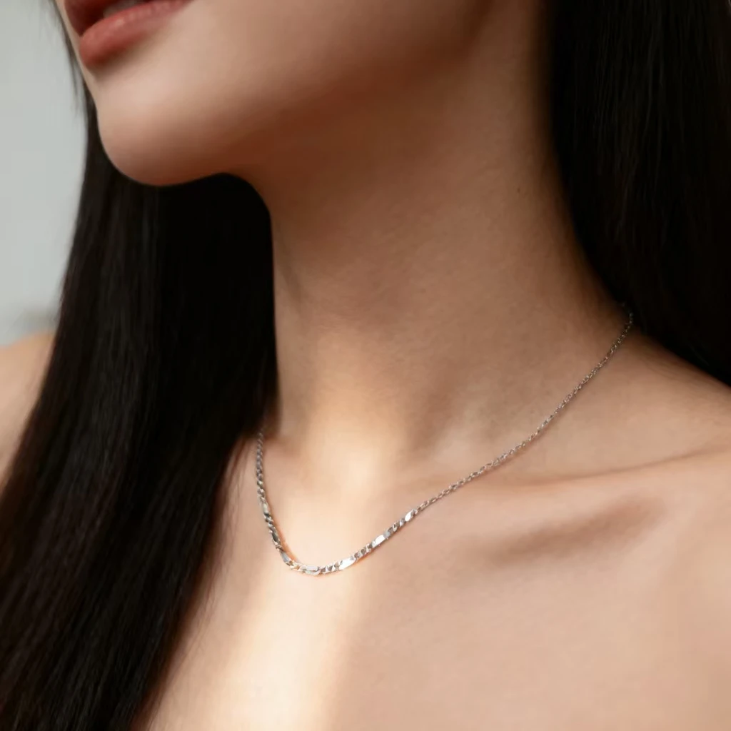 纯铜项链 1119时尚波纹链锁骨链气质饰品简约百搭无吊坠