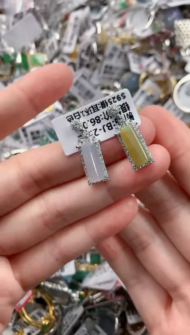 银S925镶嵌戒指翡翠222---8