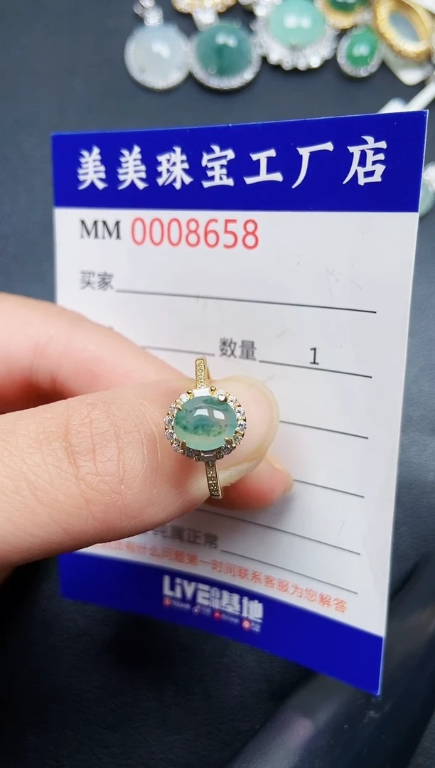 翡翠银S925镶嵌颈饰8658