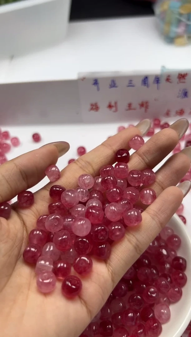 未镶嵌颈饰碧玺w1815粉碧玺老型8*6mm*20颗