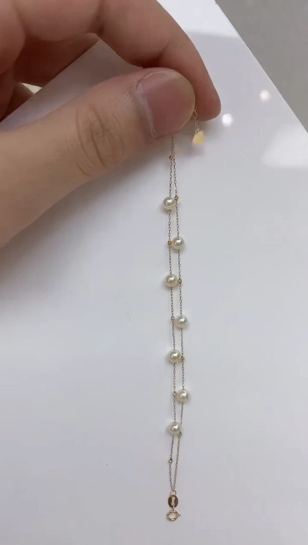 18K金镶嵌海水珍珠手链