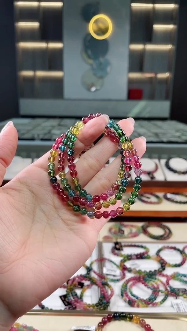 未镶嵌老矿碧玺三圈手串5mm+碧玺（多样性发一条）T