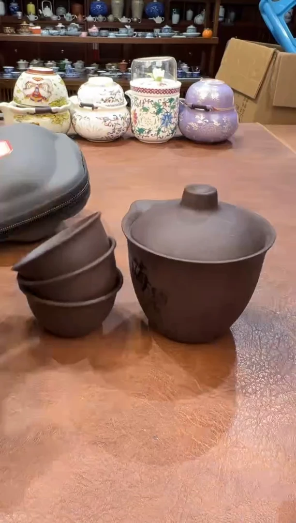 真的很便宜超好看会开片的旅行茶具