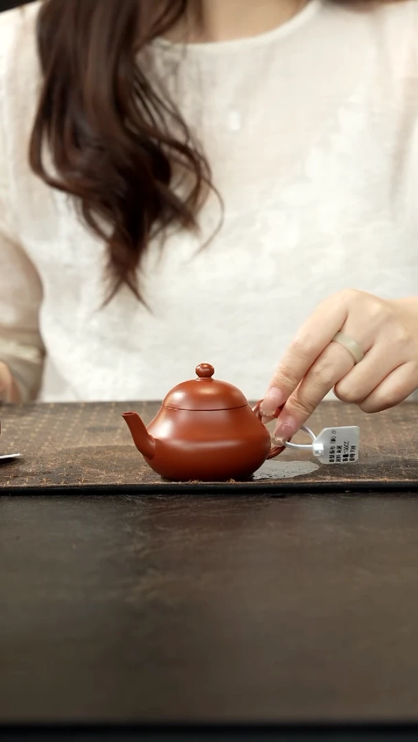 茶壶紫砂朱泥梨形壶100cc