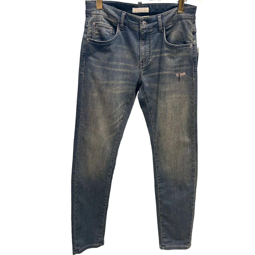 褶皱立体剪裁经典修身牛仔裤秋冬百搭韩式1K1C10403472-102