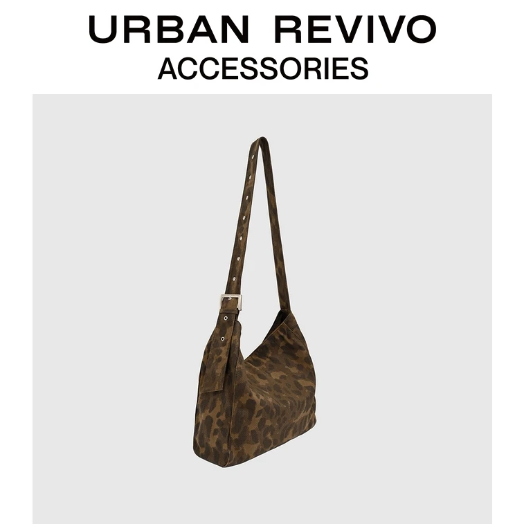 URBAN REVIVO2025秋季新款女士复古豹纹单肩斜挎包UAWB50248+