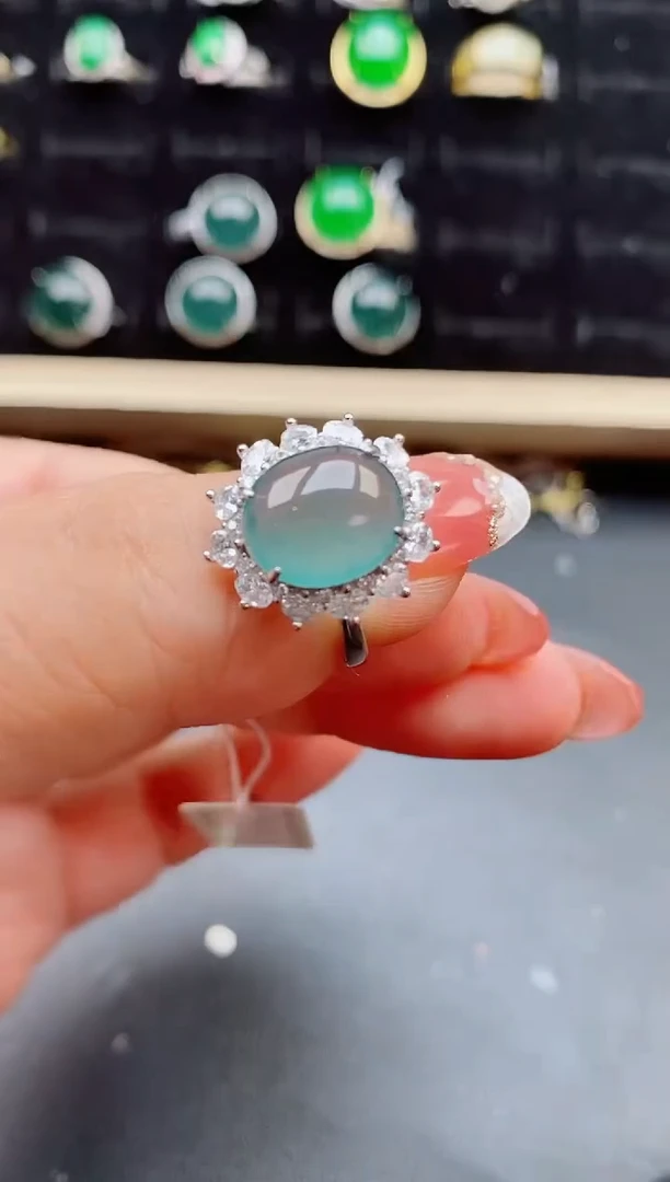 【闪购商品】翡翠戒指银S925镶嵌1211