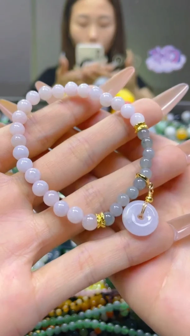 翡翠未镶嵌颈饰5MM/W/翡翠A货，一件也是批发价