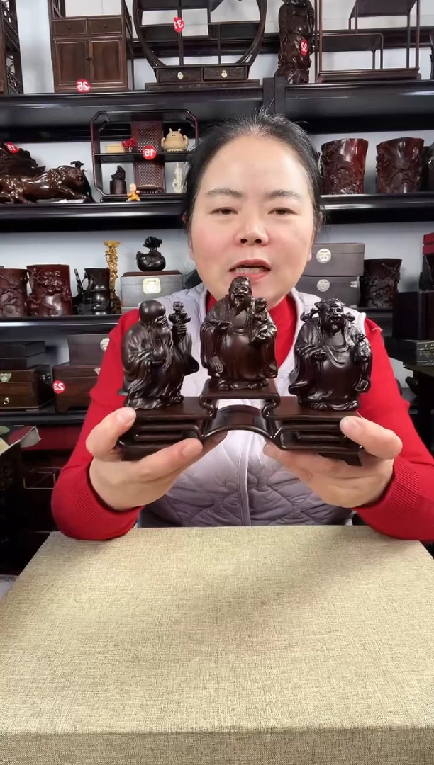木三连+福禄寿老李红木工艺品