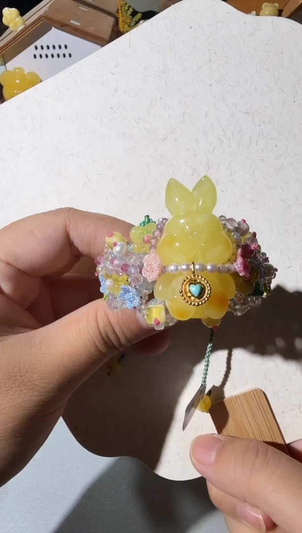 手链蜜蜡未镶嵌蜜蜡小兔手链
