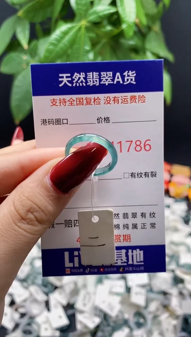 翡翠戒指未镶嵌天然翡翠戒圈1786