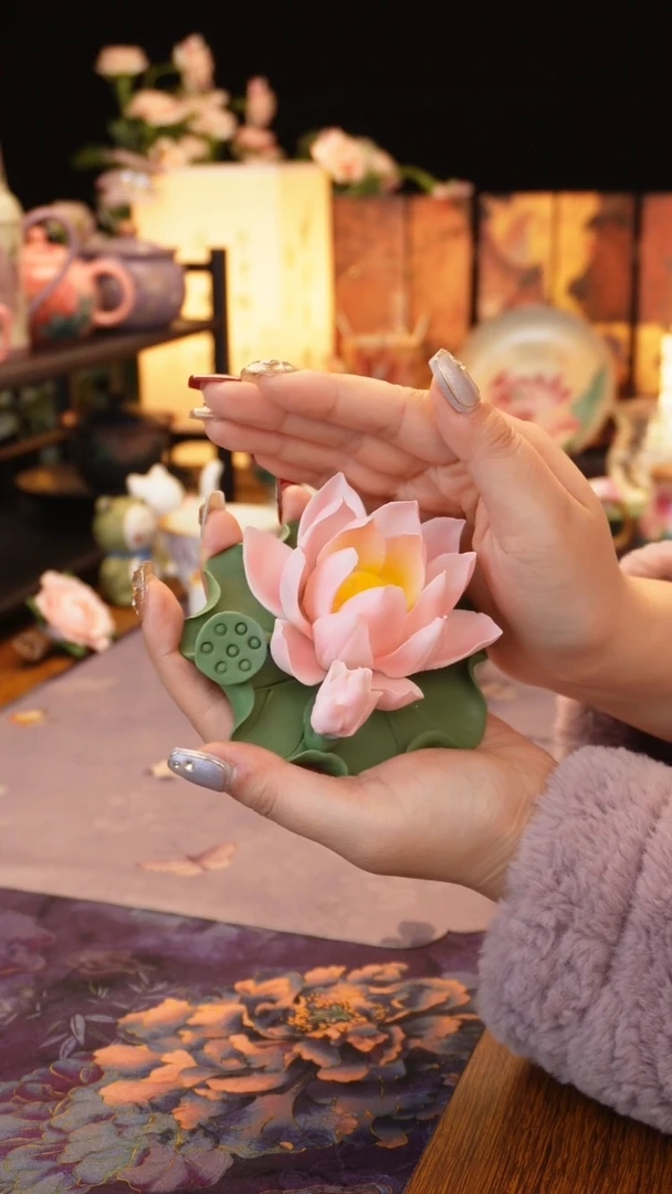 【闪购商品】大号粉色荷花摆件····