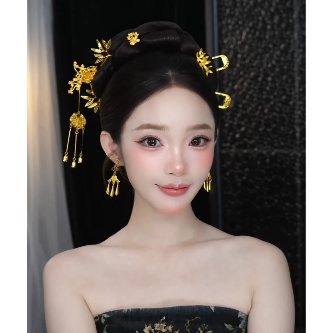 新款福利“日进斗金”中式龙凤褂新娘饰品（无礼盒）383