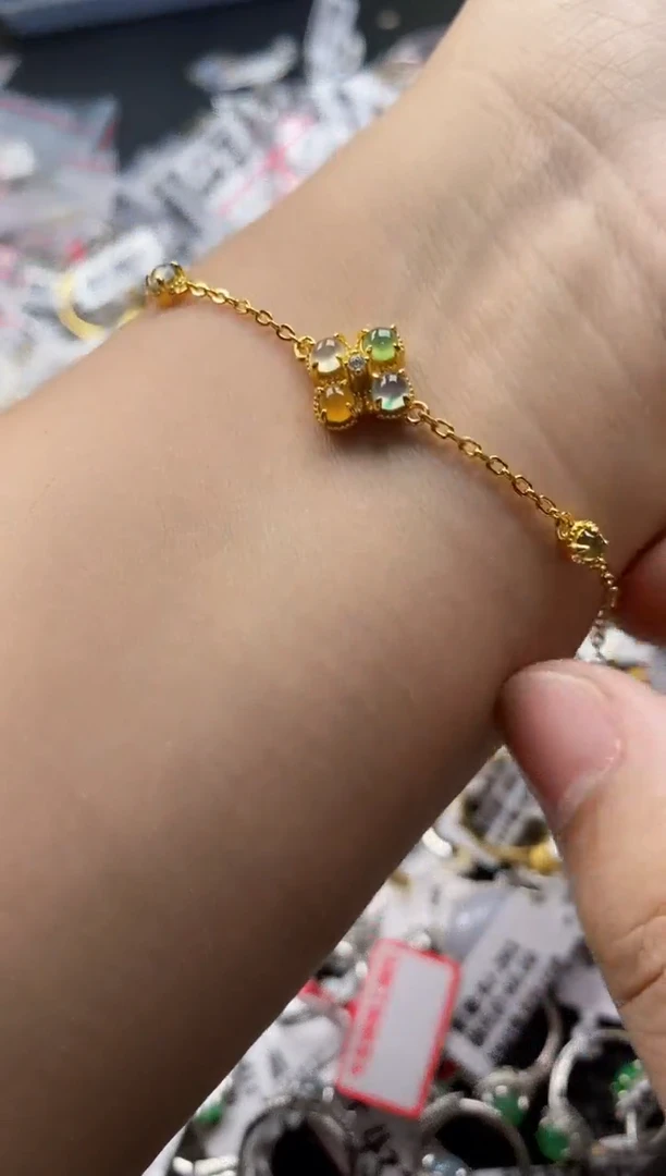 翡翠戒指银S925镶嵌5555---6