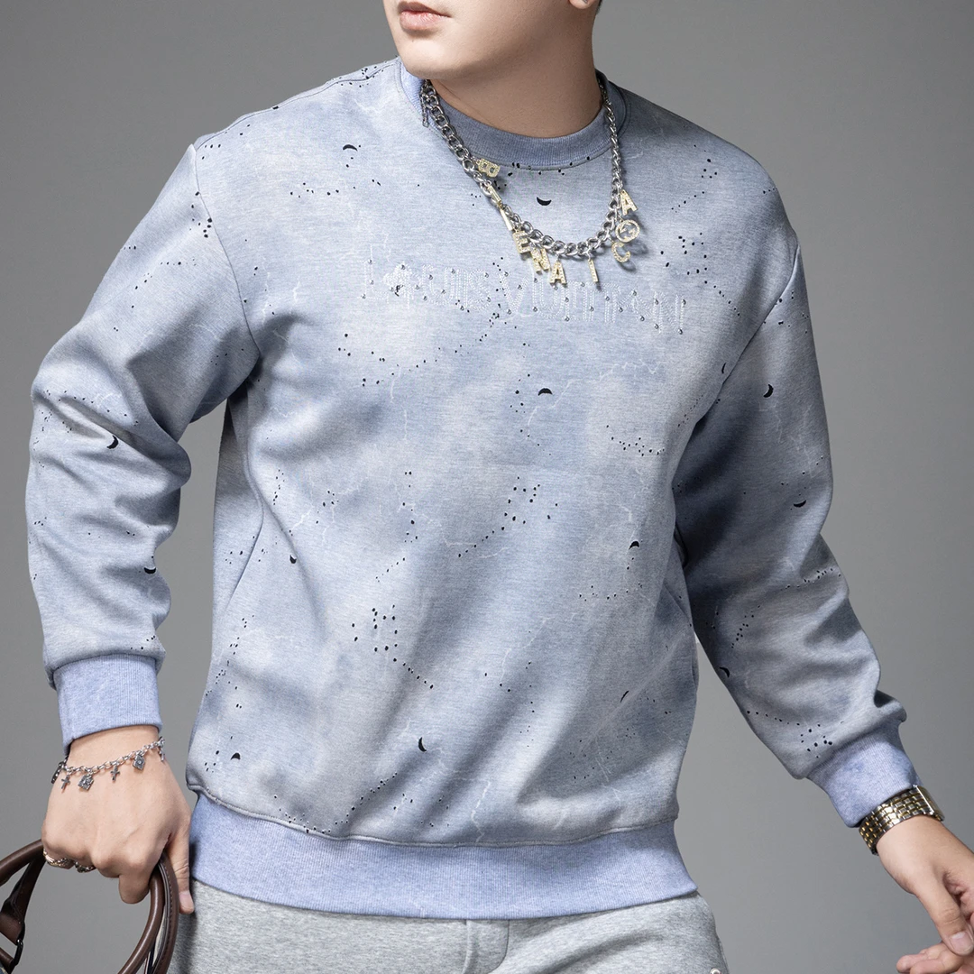 2025秋冬季男士高级感宽松卫衣时尚潮牌长袖打底衫休闲男装秋冬款