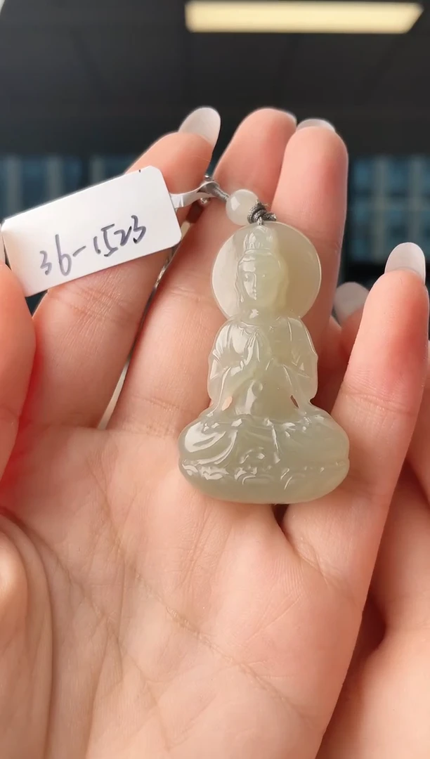 颈饰未镶嵌和田玉观音 1523