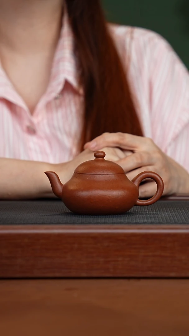 茶壶紫砂黄龙山老朱泥梨形