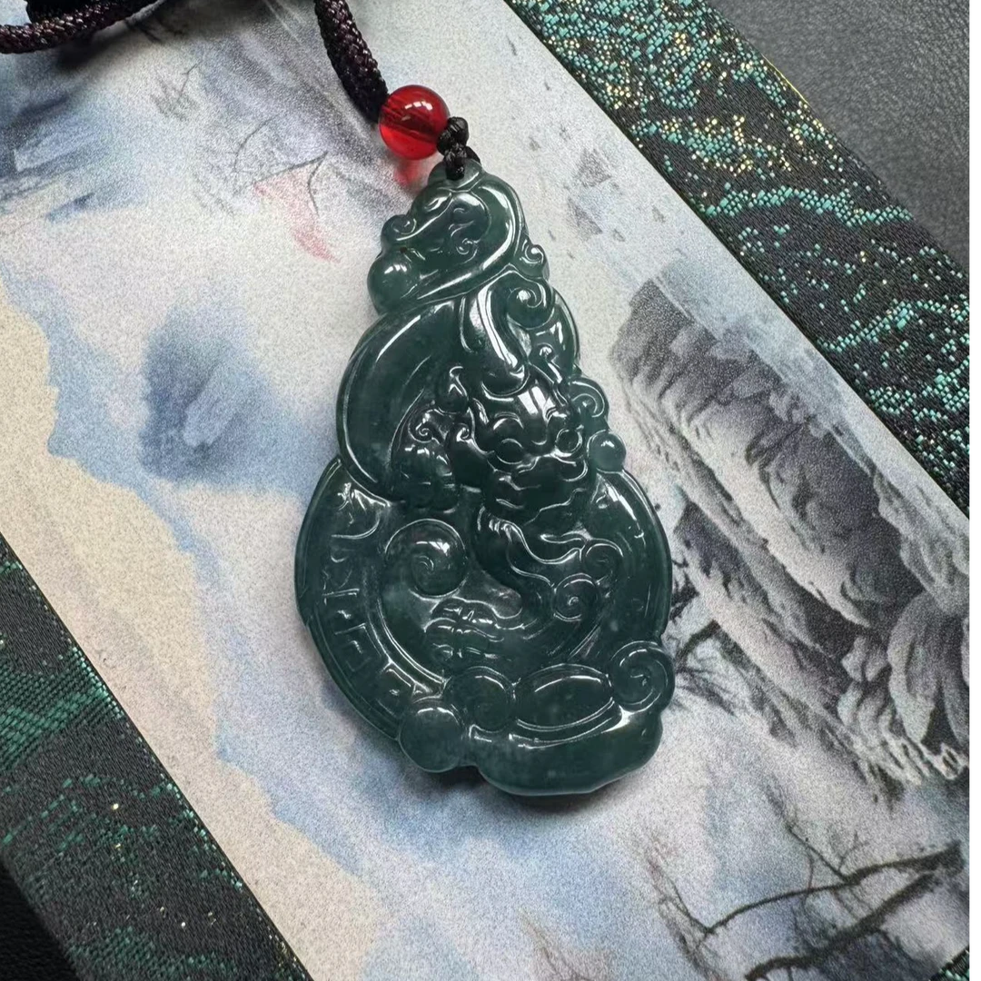 天然A货翡翠龙牌（多样性发其一）